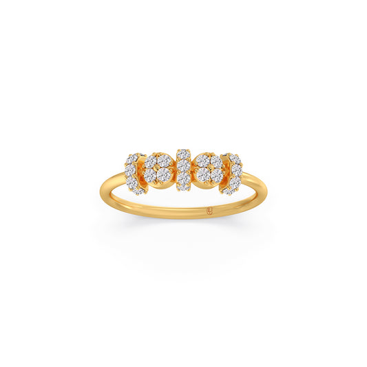 The Four Dot Cluster Diamond Ring - Yellow
