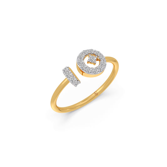 Double Clover Bypass Diamond Ring - Yellow