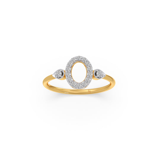 Oval Flow Round Diamond Ring - Yellow