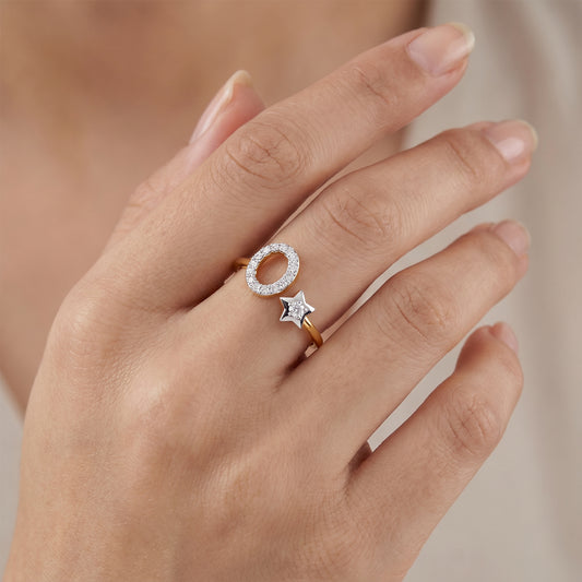 The Star and Oval Diamond Gap Ring - MH_AI