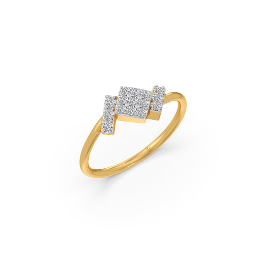 The Trinity Square Diamond Ring - Yellow