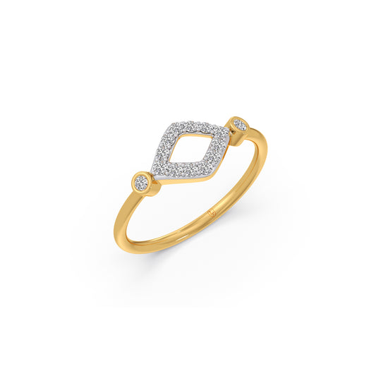Square Frame Diamond Ring - Yellow