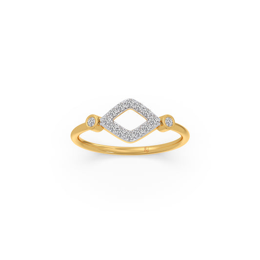 Square Frame Diamond Ring - Yellow