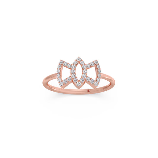 Flutter Round Diamond Ring - Rose
