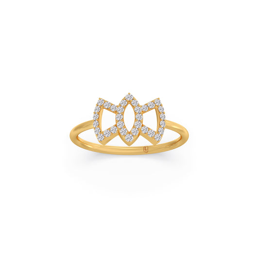 Flutter Round Diamond Ring - Yellow