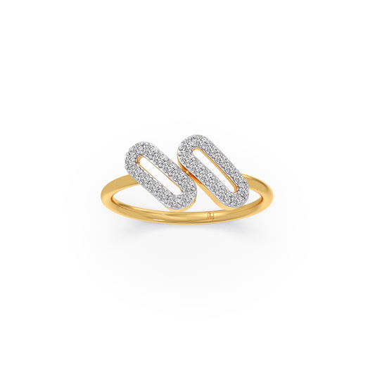 Sinuous Round Diamond Ring - Yellow