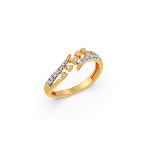 Aura Spike Diamond Bypass Ring