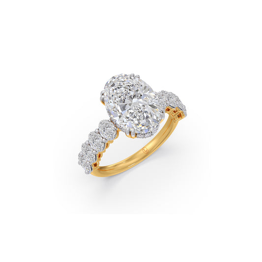 5.84 ct Scintillating Oval Solitaire Ring - Yellow