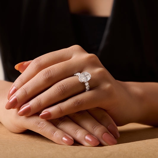 5.84 ct Scintillating Oval Solitaire Ring - MH