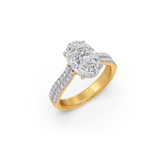 3.36 ct Eterna Oval Solitaire Engagement Ring - Yellow