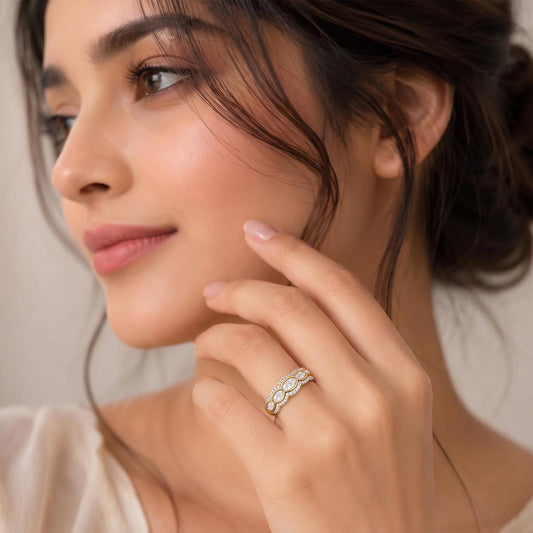 Royal Opulence Half Eternity Diamond Band - MQ_AI