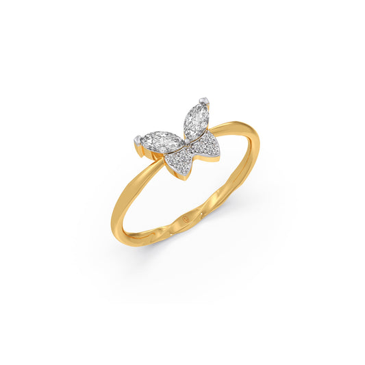 Wings of Sparkle Diamond Ring - Yellow