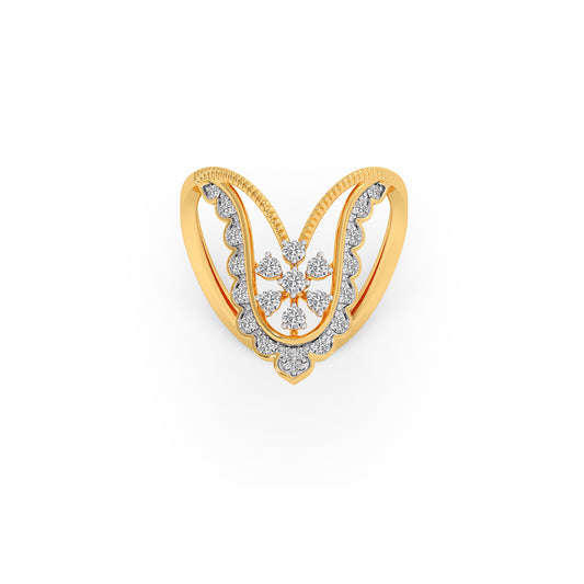 Swirl Diamond Vanki Ring - Yellow