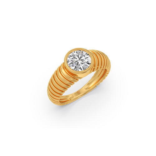 1.5 ct Fluted Round Solitaire Ring