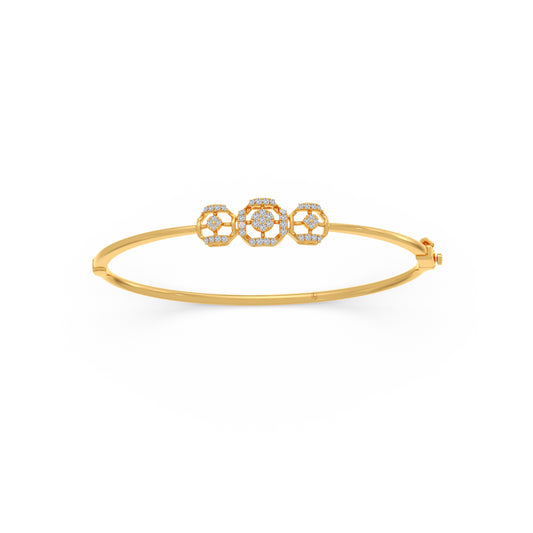 Trinity Halo Cuff Bracelet - Yellow