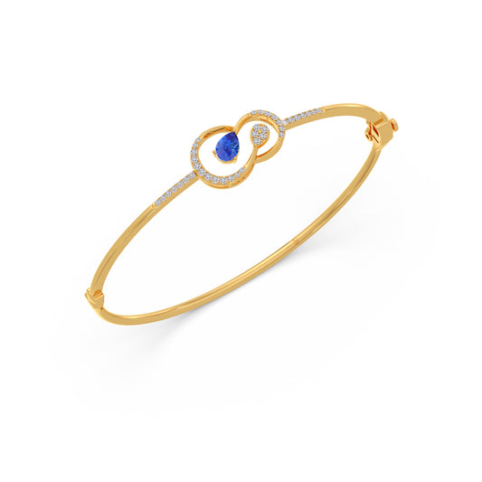 Pear Gemstone & Round Infinity Bracelet - Yellow