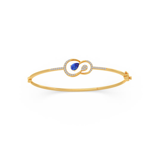 Pear Gemstone & Round Infinity Bracelet - Yellow