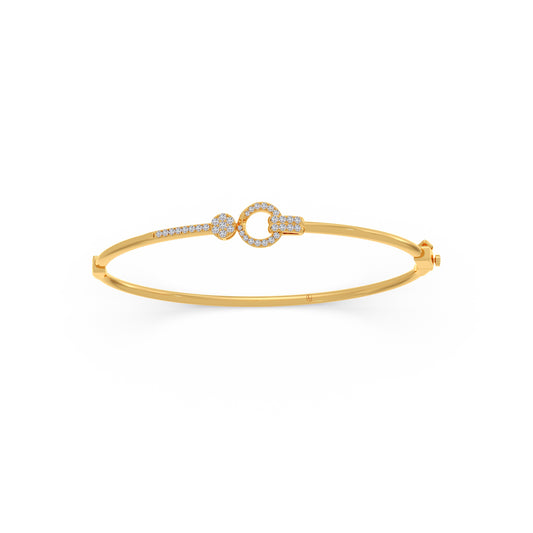 Round Diamond Circle Link Bracelet - Yellow