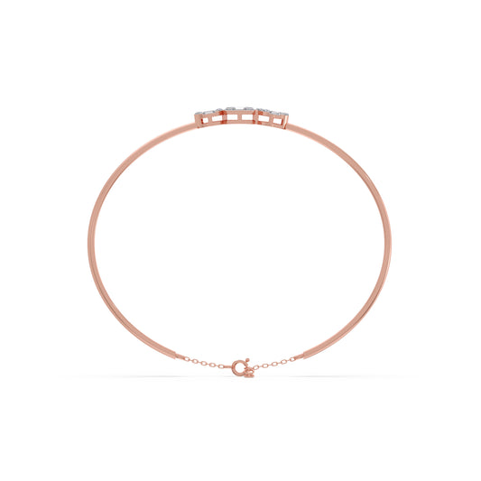 Pear & Marquise Cut Diamond Cuff Bracelet - Rose