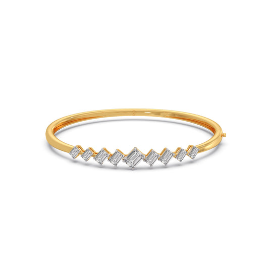 Emerald Cut Diamond Bangle Bracelet - Yellow