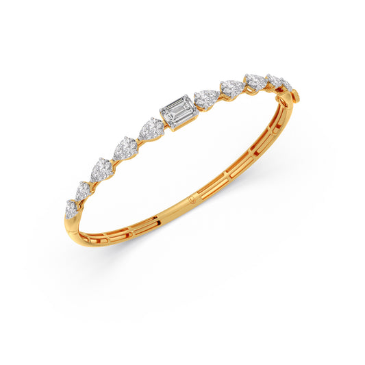 Pear & Emerald Cut Diamond Bracelet - Yellow