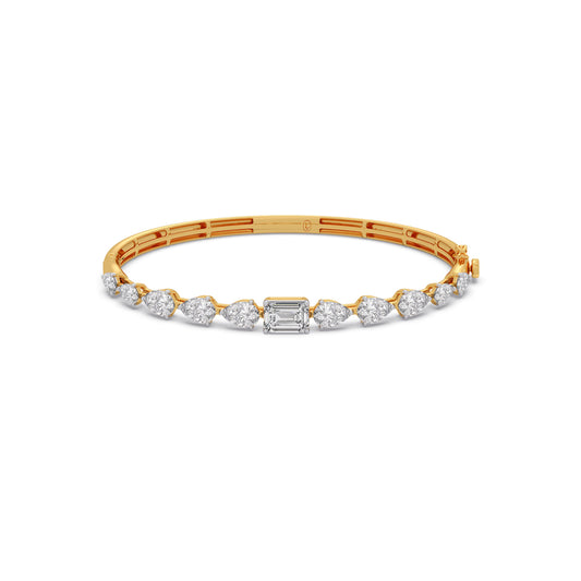 Pear & Emerald Cut Diamond Bracelet - Yellow