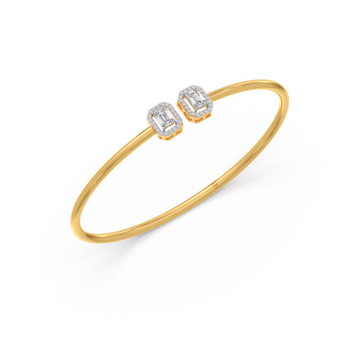 Emerald Cut Diamond Cuff Bracelet