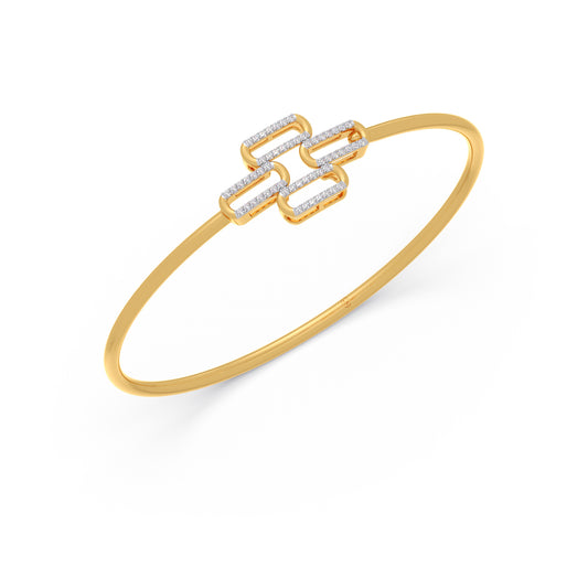 Elysian Diamond Links Stiff Bracelet - Yellow