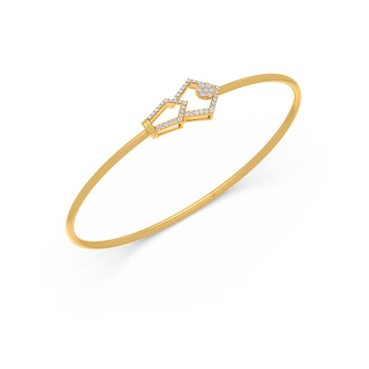 Geo-Link Diamond Stiff Bracelet - Yellow