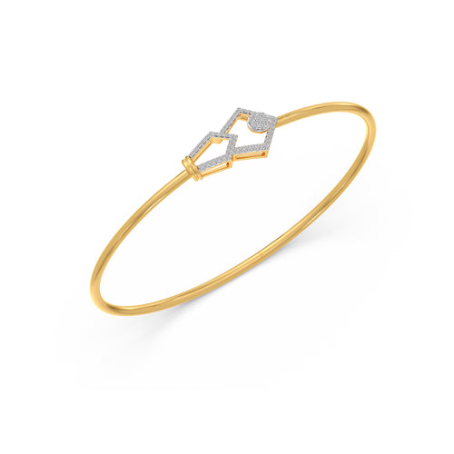 Geo-Link Diamond Stiff Bracelet