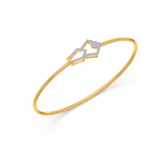 Geo-Link Diamond Stiff Bracelet - Yellow