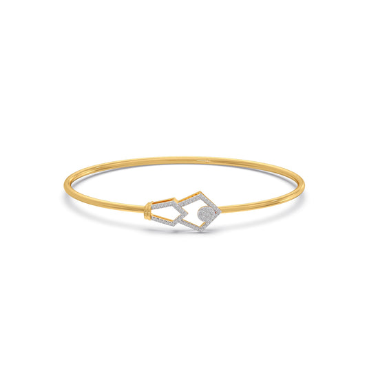 Geo-Link Diamond Stiff Bracelet - Yellow