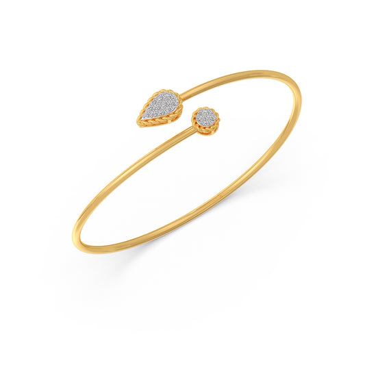 Bypass Torque Diamond Cuff Bracelet - Yellow
