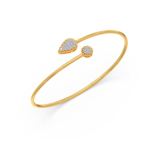 Bypass Torque Diamond Cuff Bracelet