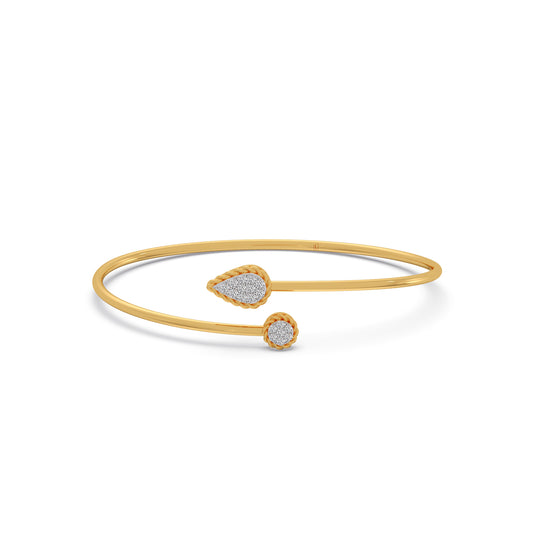 Bypass Torque Diamond Cuff Bracelet - Yellow