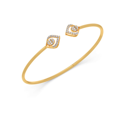 Elysian Diamond Stiff Bracelet - Yellow