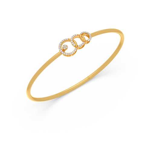 Trio Orbit Round Diamond Stiff Bracelet
