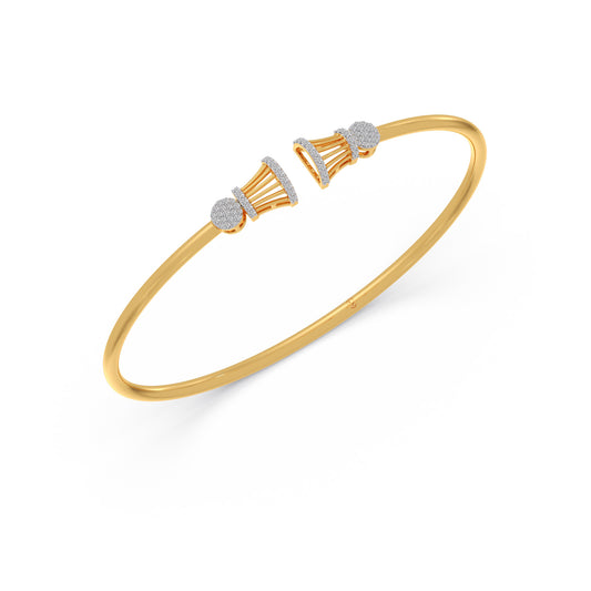 Lyre Diamond Stiff Bracelet - Yellow