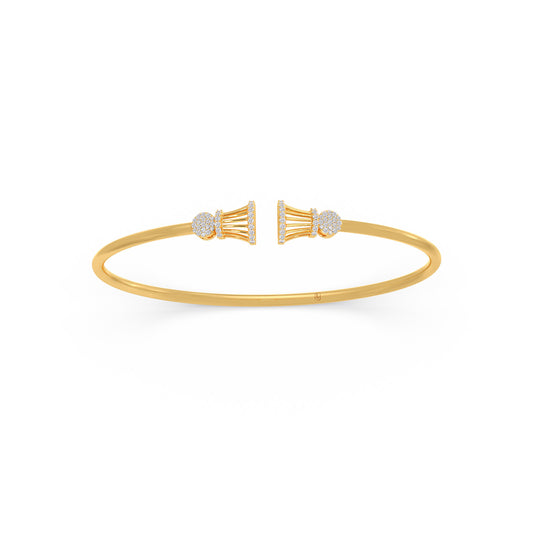 Lyre Diamond Stiff Bracelet - Yellow