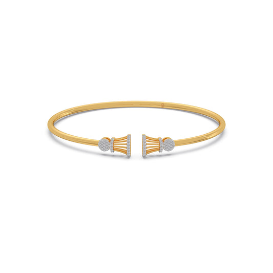 Lyre Diamond Stiff Bracelet - Yellow