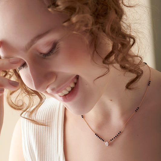 Minimalist Oval Diamond Mangalsutra - MQ