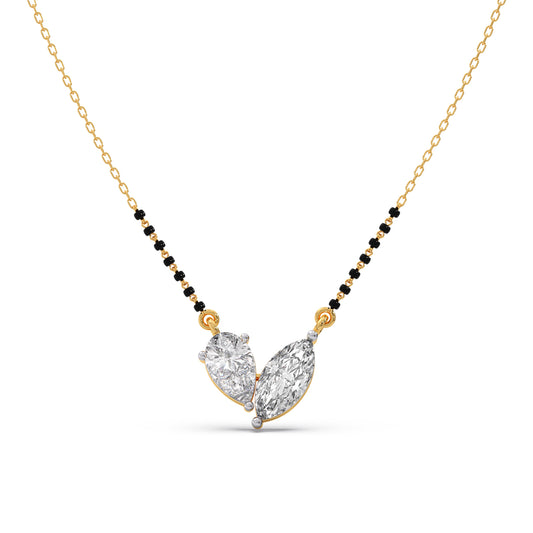 Marquise & Pear Diamond Mangalsutra Necklace - Yellow