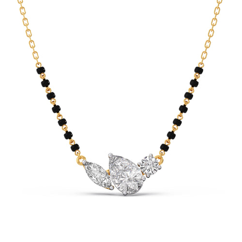 Trio Marquise Pear Round Diamond Mangalsutra