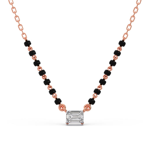Emerald-Cut Diamond Solitaire Mangalsutra - Rose