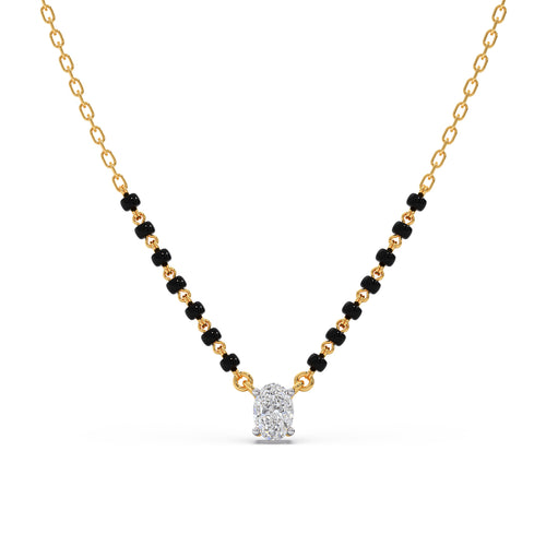 Minimalist Oval Diamond Mangalsutra