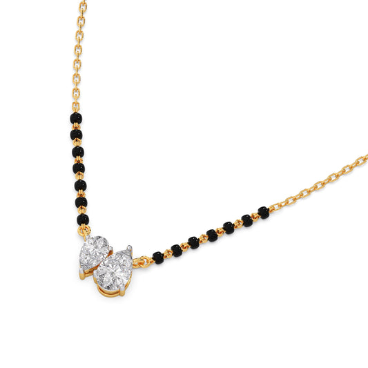 Dual Pear-Cut Diamond Mangalsutra - Yellow