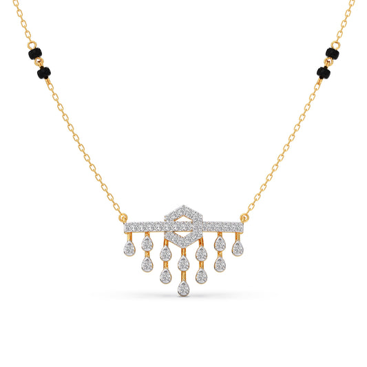 Modern Round Diamond Mangalsutra - Yellow