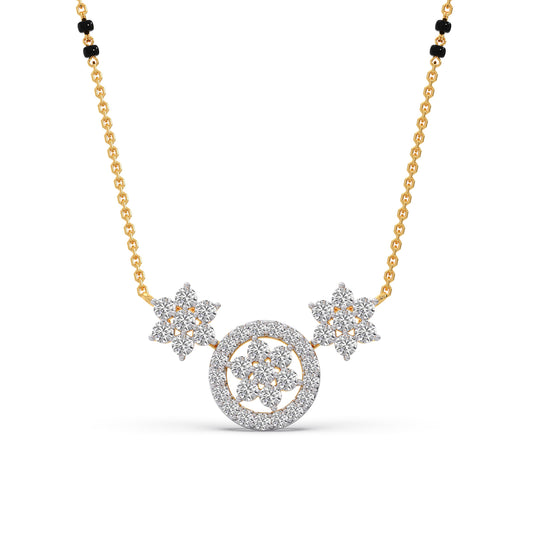 Avira Floral Cluster Diamond Mangalsutra - Yellow