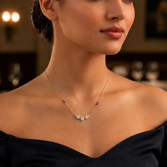 Navya Swirl Cluster Diamond Mangalsutra - MQ_AI