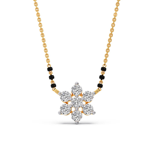 Nakshatra Cluster Diamond Mangalsutra - Yellow